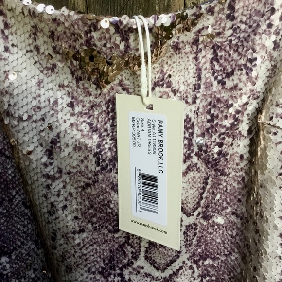 New Ramy Brook python print sequin mini dress 4 - Picture 6 of 9